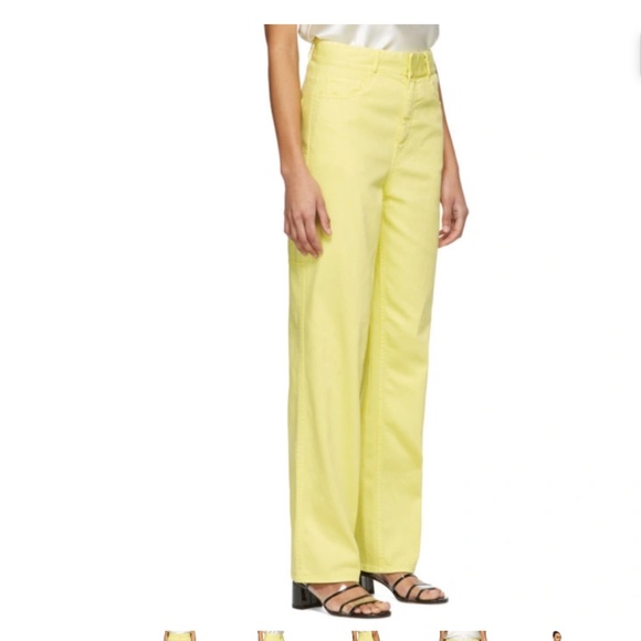 Tibi Carpenter Pants in Citrus Yellow - Picture 1 of 5